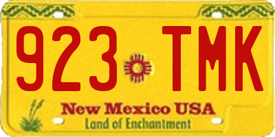 NM license plate 923TMK