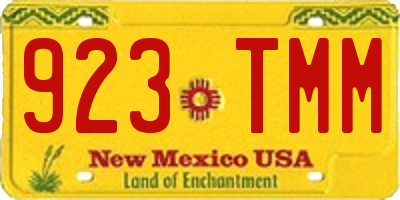 NM license plate 923TMM