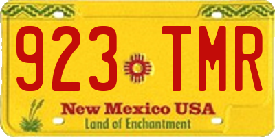 NM license plate 923TMR