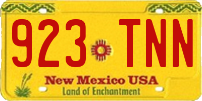 NM license plate 923TNN