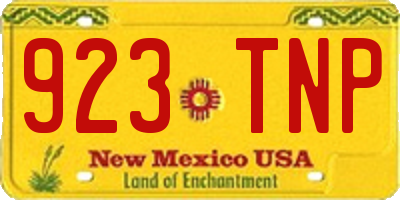NM license plate 923TNP