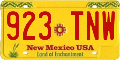 NM license plate 923TNW