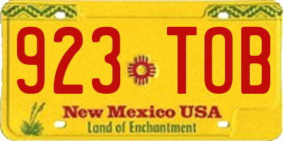 NM license plate 923TOB
