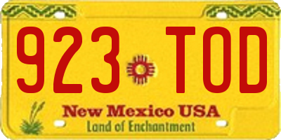 NM license plate 923TOD