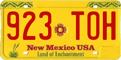 NM license plate 923TOH