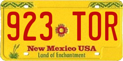 NM license plate 923TOR
