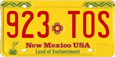 NM license plate 923TOS