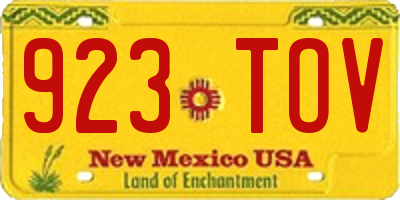 NM license plate 923TOV
