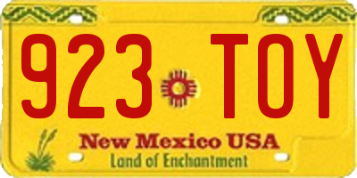NM license plate 923TOY