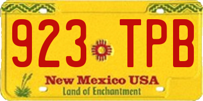 NM license plate 923TPB