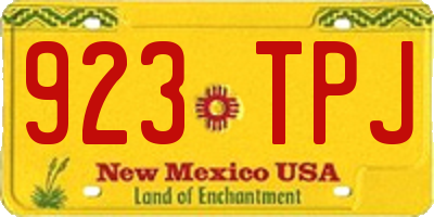 NM license plate 923TPJ