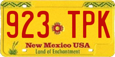 NM license plate 923TPK