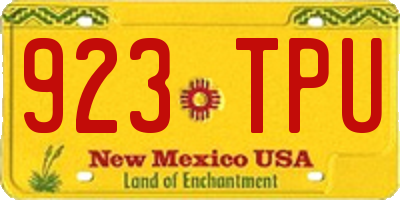 NM license plate 923TPU