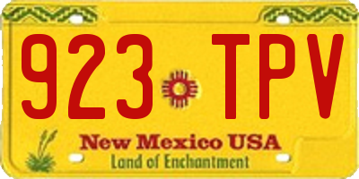 NM license plate 923TPV