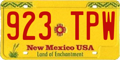 NM license plate 923TPW