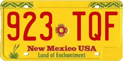 NM license plate 923TQF