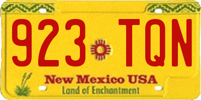 NM license plate 923TQN