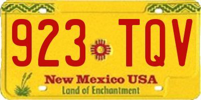 NM license plate 923TQV