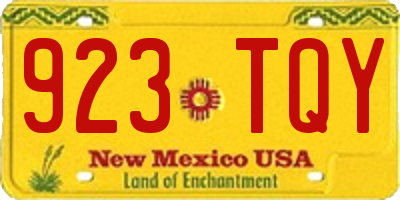 NM license plate 923TQY