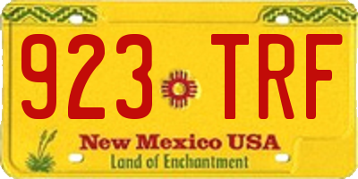 NM license plate 923TRF