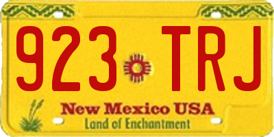 NM license plate 923TRJ