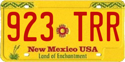 NM license plate 923TRR
