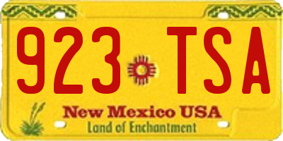 NM license plate 923TSA