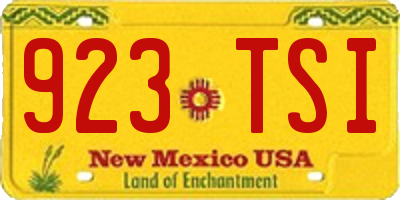 NM license plate 923TSI