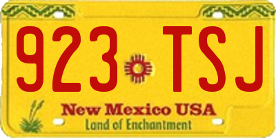 NM license plate 923TSJ