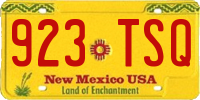 NM license plate 923TSQ