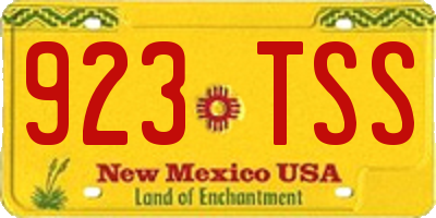NM license plate 923TSS