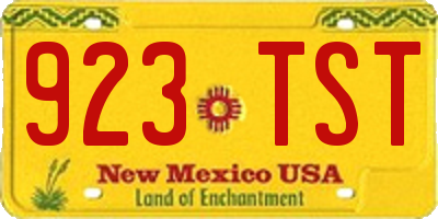 NM license plate 923TST