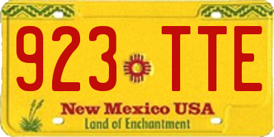 NM license plate 923TTE