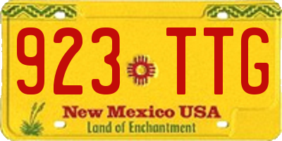 NM license plate 923TTG