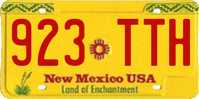 NM license plate 923TTH