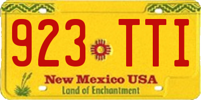 NM license plate 923TTI