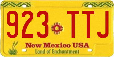 NM license plate 923TTJ