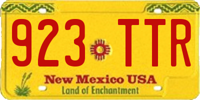 NM license plate 923TTR