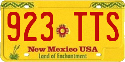 NM license plate 923TTS