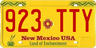 NM license plate 923TTY