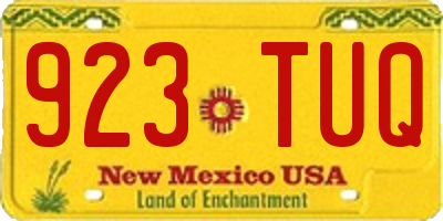 NM license plate 923TUQ