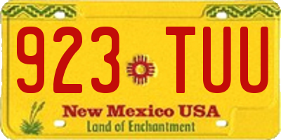 NM license plate 923TUU