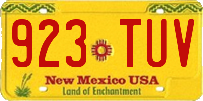 NM license plate 923TUV