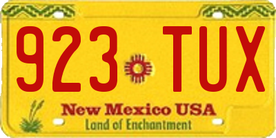 NM license plate 923TUX