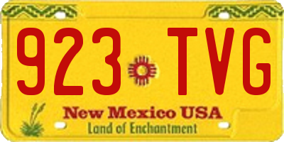 NM license plate 923TVG