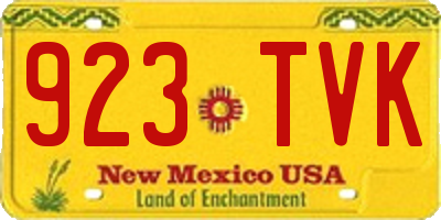 NM license plate 923TVK