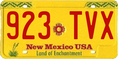 NM license plate 923TVX