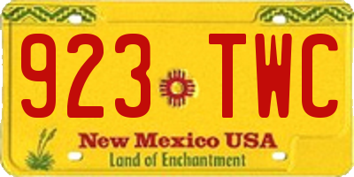 NM license plate 923TWC