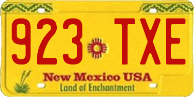 NM license plate 923TXE