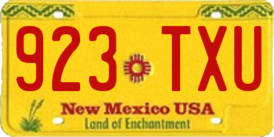 NM license plate 923TXU